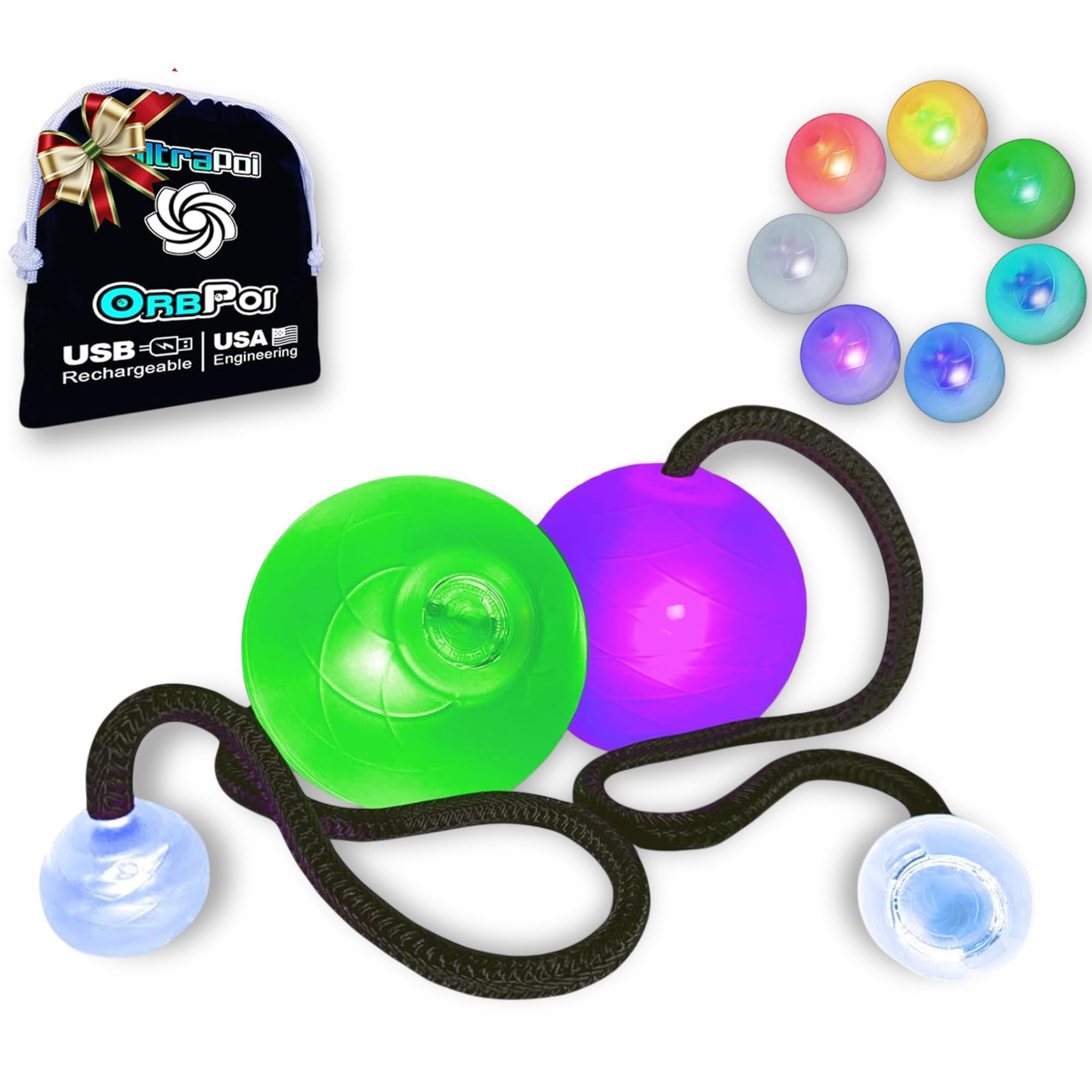 UltraPoi OrbPoi LED Poi Balls The World's Favorite Glow Contact