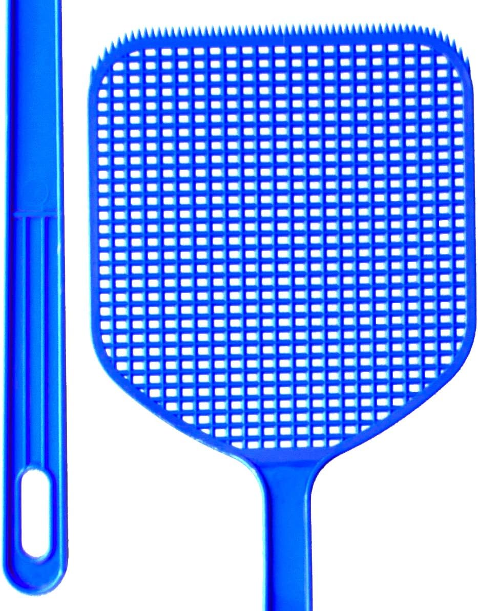 Fly swatter – Strong one-Piece Plastic Fly swatter – Long-Hand mesh Fly swatter – Fly swatter – Manual swat Fly Control swatter – Fly Killer (2 pcs Blue)