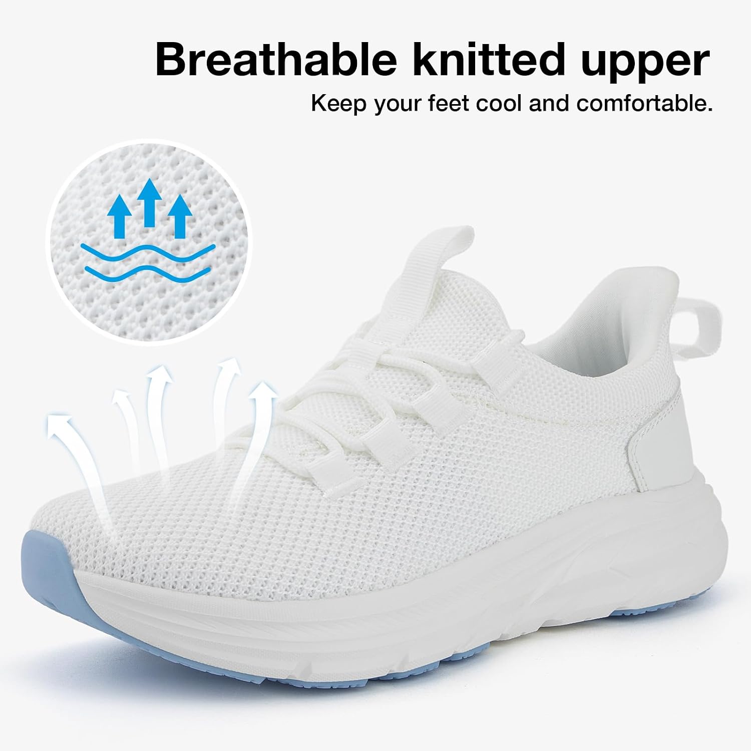 KOLILI Women's Wide Toe Box Shoes Easy Slip On Cushion Walking Sneakers