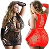 lovelybobo 2 pack womens lingerie sexy erotic women hollow out lingerie night dress negligee babydoll dress underwear mesh flexible mini dress sleepwear black red
