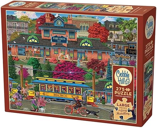 Cobble Hill - Rompecabezas de 275 piezas de fácil manejo, estación de carretilla, póster de muestra incluido