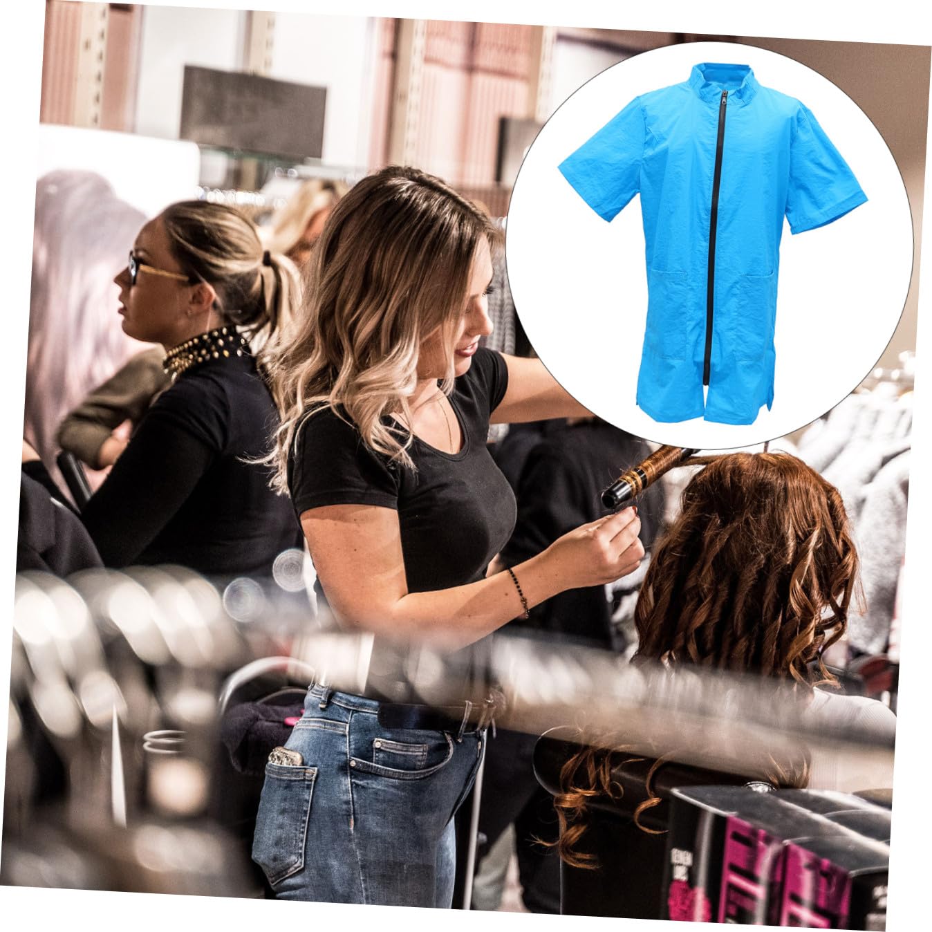 Toddmomy Tablier Uniforme de Travail Confortable en Nylon Bleu pour Cosmétologue Imperméable Protection Anti-humidité pour Animaux de Compagnie Adapté Salon de Toilettage