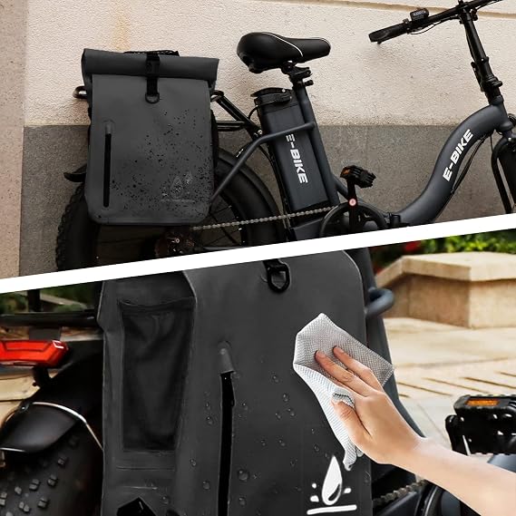 YEEGO DIRECT Bike Panniers,29L Large Capacity Waterproof bike bags, Bike Rack Bag Saddle Bags For Rear Rack Bicycles Commuter Backpack - Black (1 PCS)