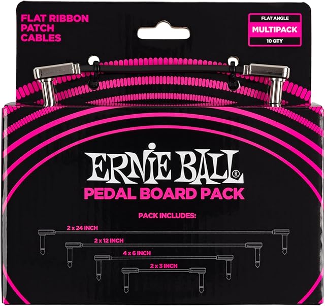 Ernie Ball Flat Ribbon Patch Cables Pedalboard Multi-Pack