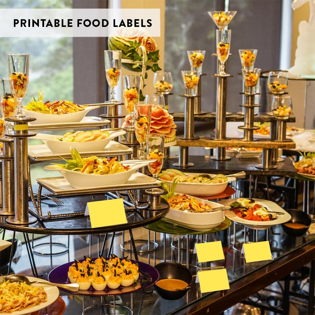 Andaz Press Table Tent Printable Place Cards, Yellow 20-Pack, Seat Placement Cards Blank Place Card Table Settings Name Card for Baby Bridal Wedding, School Graduation Food Cards Yellow Place Cards