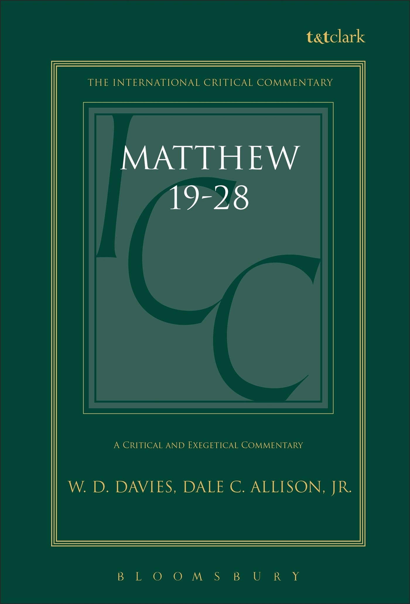 Matthew 19-28: Volume 3 (International Critical Commentary)