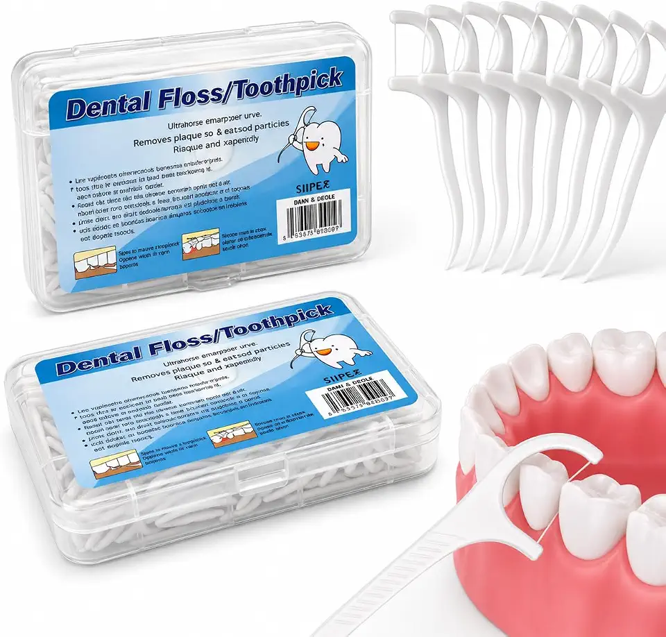 Fio Dental com Haste 2 em 1 Kit com 100 Unidades para Limpeza Bucal Pr