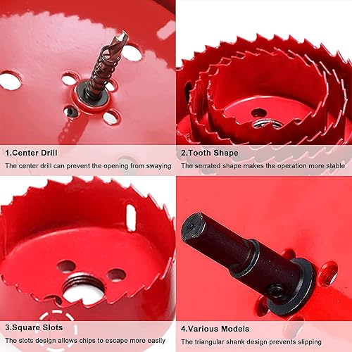Miniatura 2 de Sierra de agujero de 6 14, sierra de agujero bimetálica HSS de 6.260 in, sierra de agujero de 6.25 pulgadas para luces empotradas, cortador de