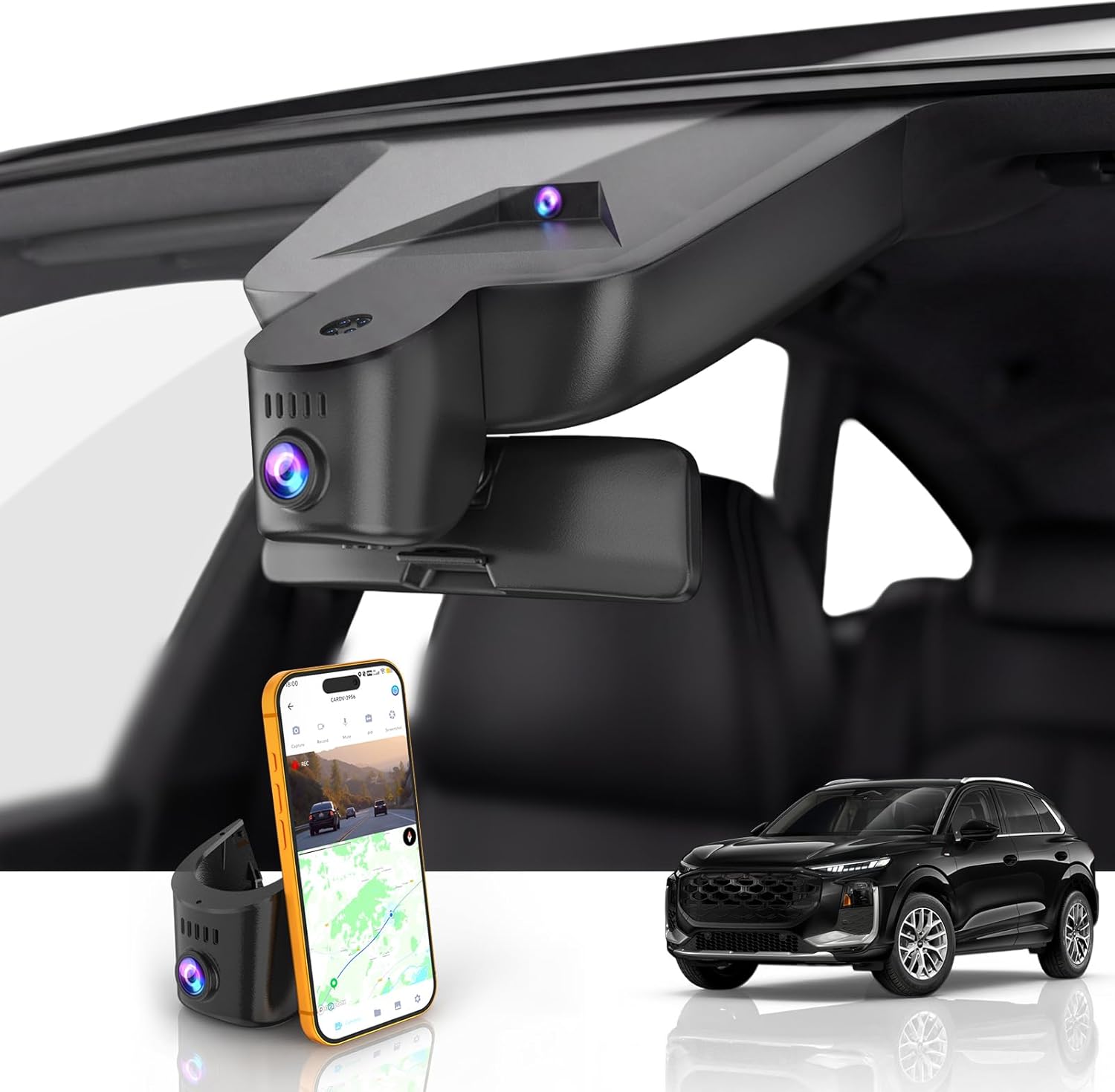 Front 4K Dash Cam fit for Audi (Model A) 2019-2026 A4 A6 Allroad A3 A5 Q5 S4 S6 Q7 A8 S8 TT A7 S5 Q3 S3 S7 RS3 RS5 RS6 e-tron,OEM Look,GPS,Parking Mode,Camera 2160P HDR,5.8GWiFi & App,G-Sensor