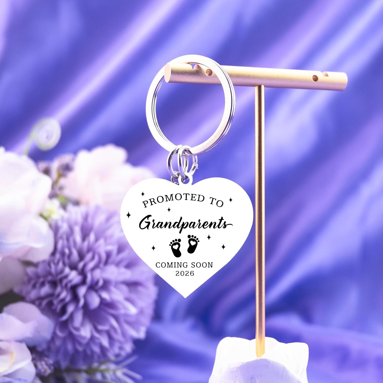 Grandparents Baby Announcement 2026 First Time Grandparents Keychain Gifts | Grandma Grandpa To Be Gifts First Time Grandma Grandpa Gifts New Grandma Grandpa Gifts Promoted To Grandparent 2026