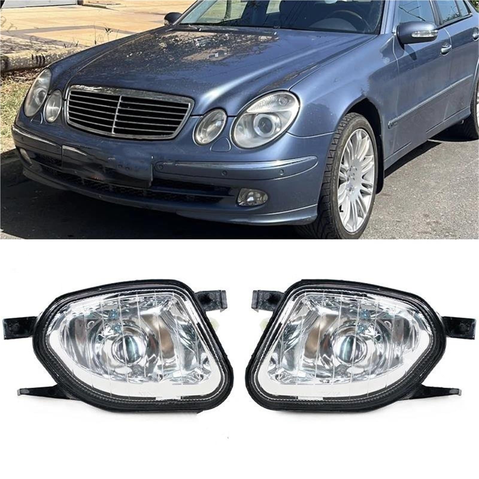 Faros Antiniebla Para Mercedes Para Benz W211 E200 E220 E240 E280 E300 E320 E350 E420 E500 2003-2006 Faro Antiniebla Coche Sin Bombillas Antiniebla Delantero(Izquierda)