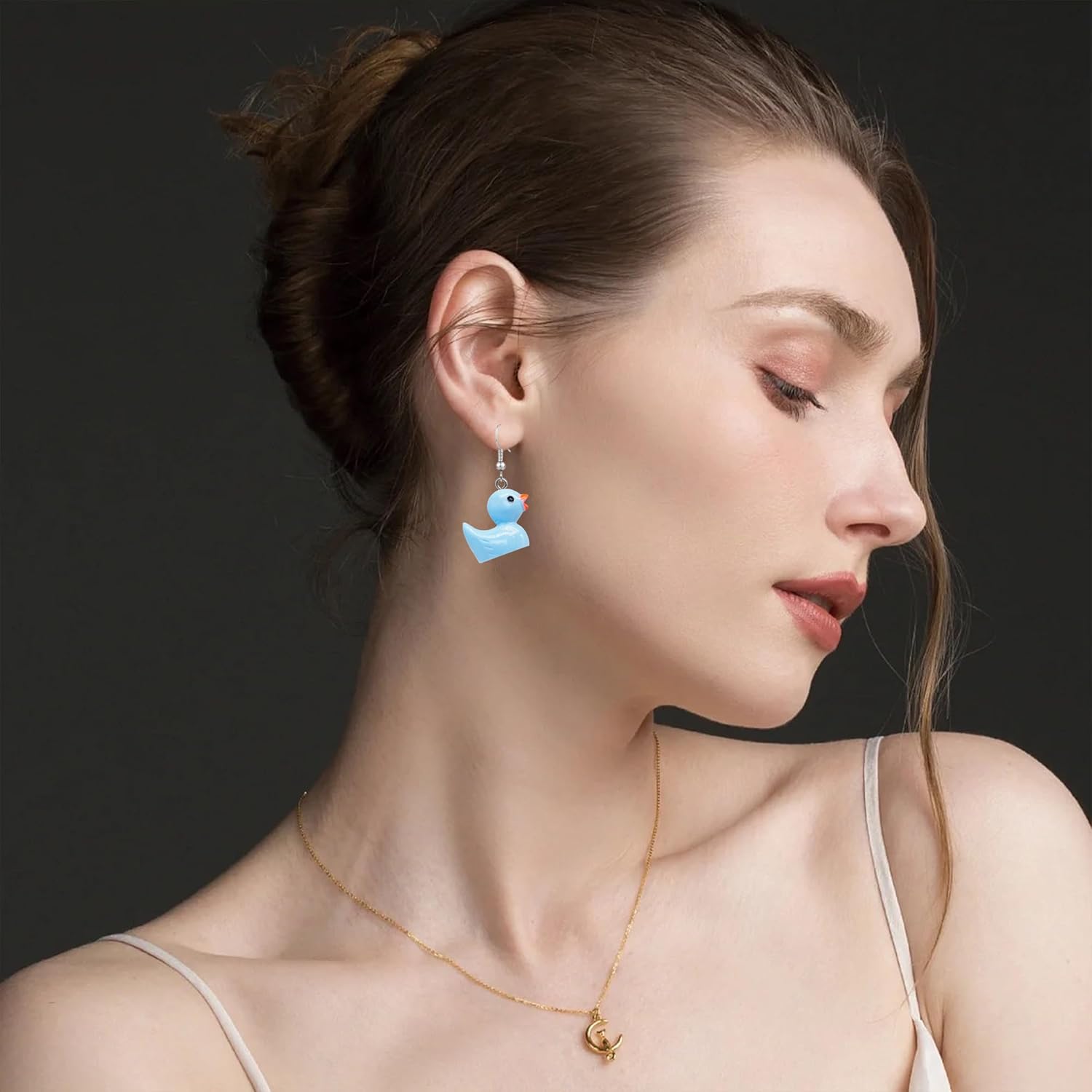 5 Pairs of Cute Duck Dangle Drop Earrings Funny Resin Little Yellow Duckie Pendant Earrings for Women Charming Jewelry Gift - Image 4