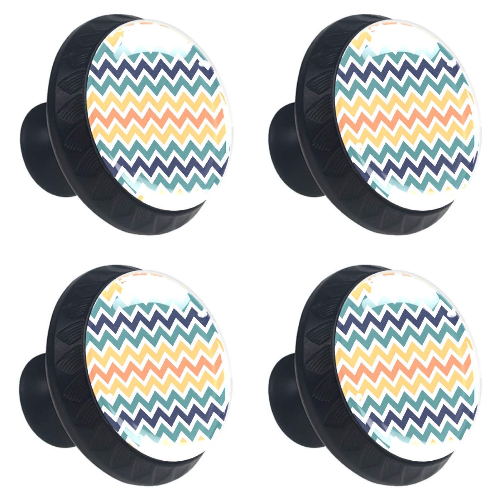 Boutons ronds en verre coloré ondulé avec relief unique de 30 mm pour meuble