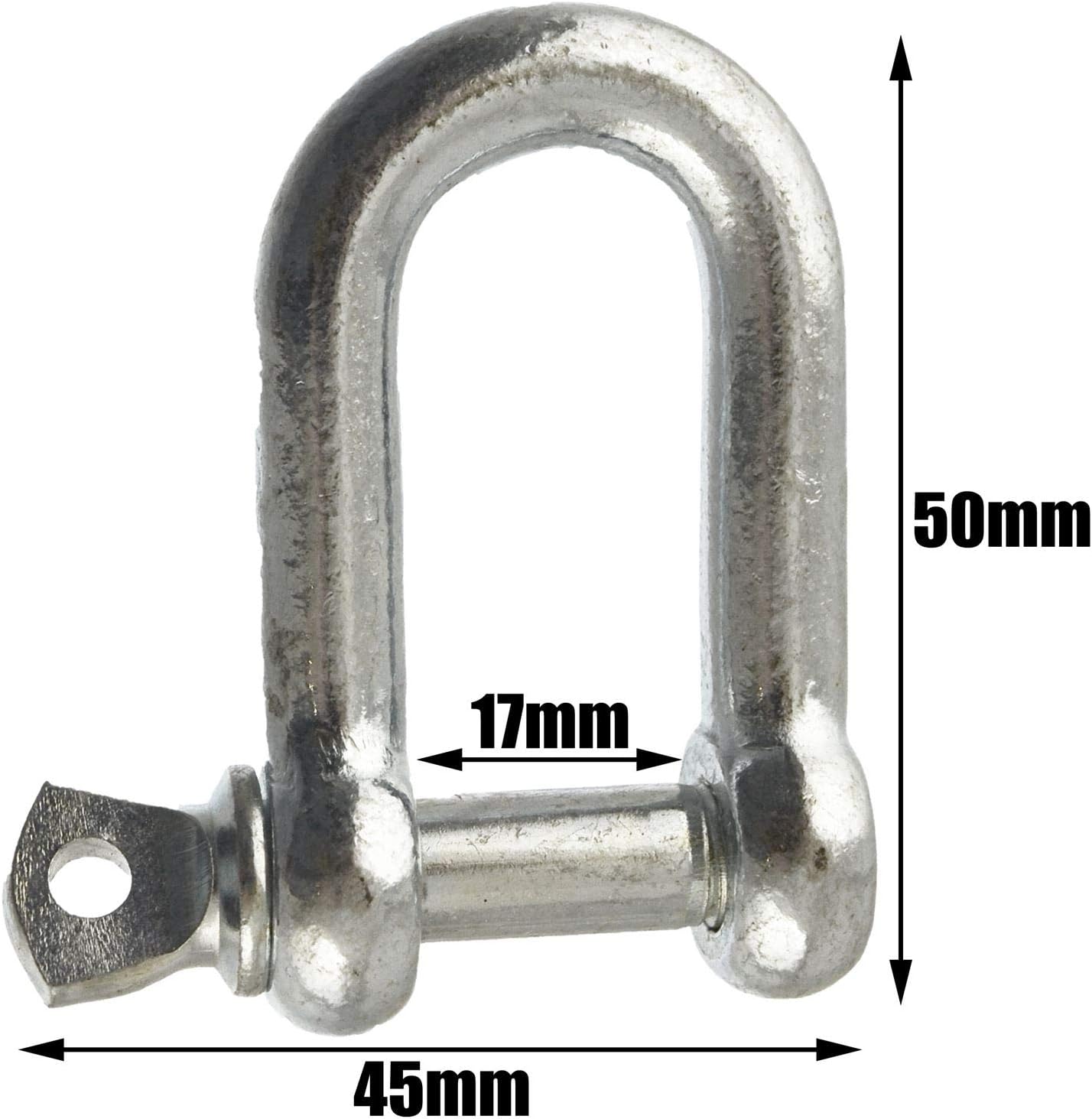 AB Tools 8mm Galvanised Dee Shackle Pack of 12 Chandlery DK02