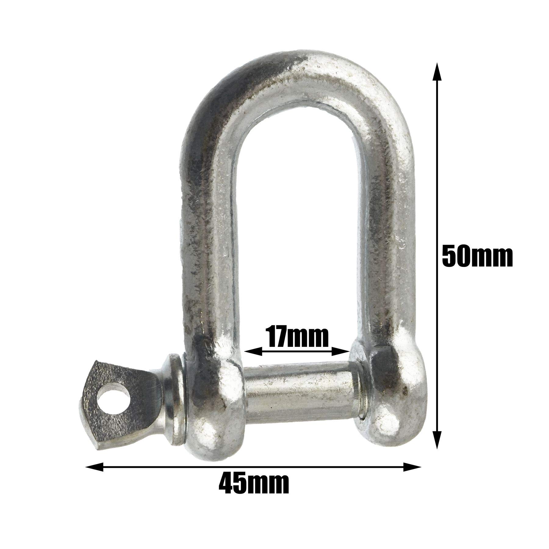AB Tools 8mm Galvanised Dee Shackle Pack of 6 Chandlery DK02