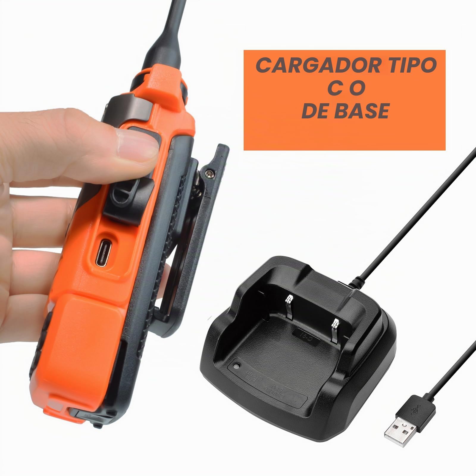 HYS Quansheng UV-K5(8) 5W Doble Banda Walkie Talkie, UV-K6(Naranja) Radio con Baterías Recargables, VHF UHF Radio de Dos vías (Auricular Ligero con tapón para los oídos)
