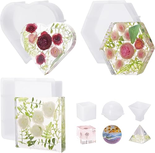 3 moldes de silicona de círculo profundo para resina, moldes de resina grandes brillantes redondos profundos, 8 x 2 pulgadas de alto. 6 x 2 pulgadas