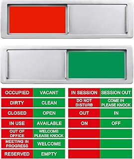 Letters Custom Privacy Door Sign,Vacant Occupied Sign, Do Not Disturb Sign, On Off Sign, Occupied Sign for Bathroom Door, Out of Office Sign, Meeting in Progress Door Sign, In Use Sign,Reserved Empty Sign,In Out Sign for Door-Silver