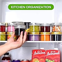 Vista 7 de EkkoVla Paquete de 40 tarros de vidrio de 4 onzas con tapas doradas, mini tarro de boca regular, tarros de conservas para miel, mermelada, gelatina