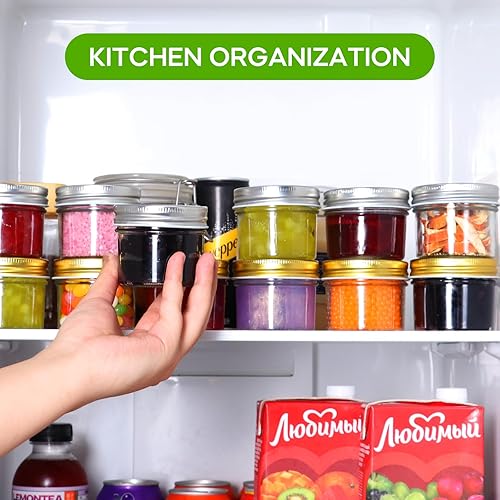 Miniatura 7 de EkkoVla Paquete de 40 tarros de vidrio de 4 onzas con tapas doradas, mini tarro de boca regular, tarros de conservas para miel, mermelada, gelatina,