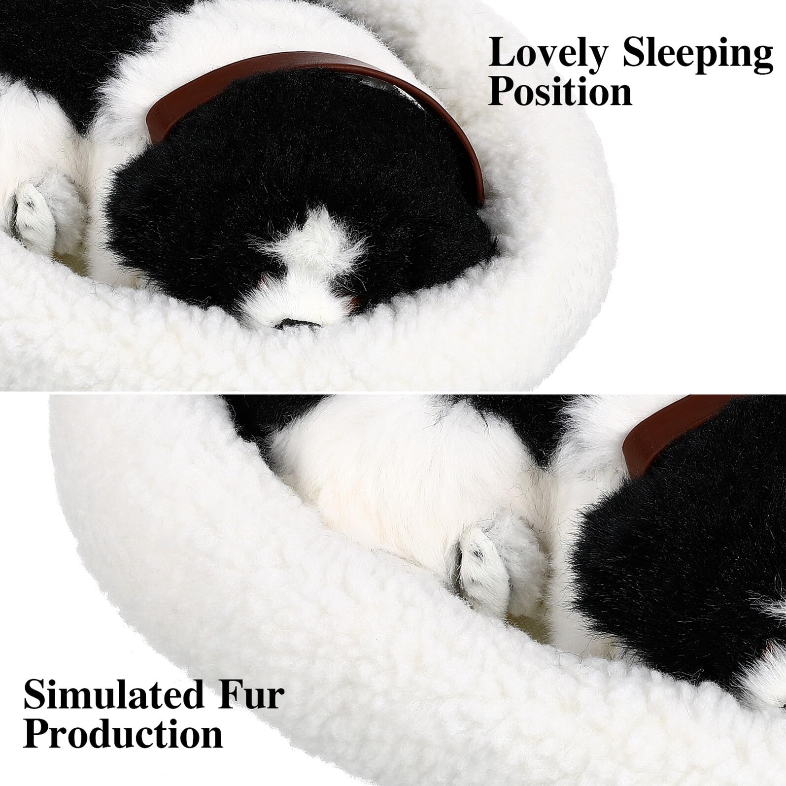 Peluche Realistico Cane Addormentato Suono, Nero, Regalo