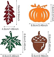 Vista 2 de yueton 36 adornos colgantes de otoño de fieltro con hoja de arce, calabaza, bellota, decoraciones de otoño con cuerda para el hogar, Halloween, día