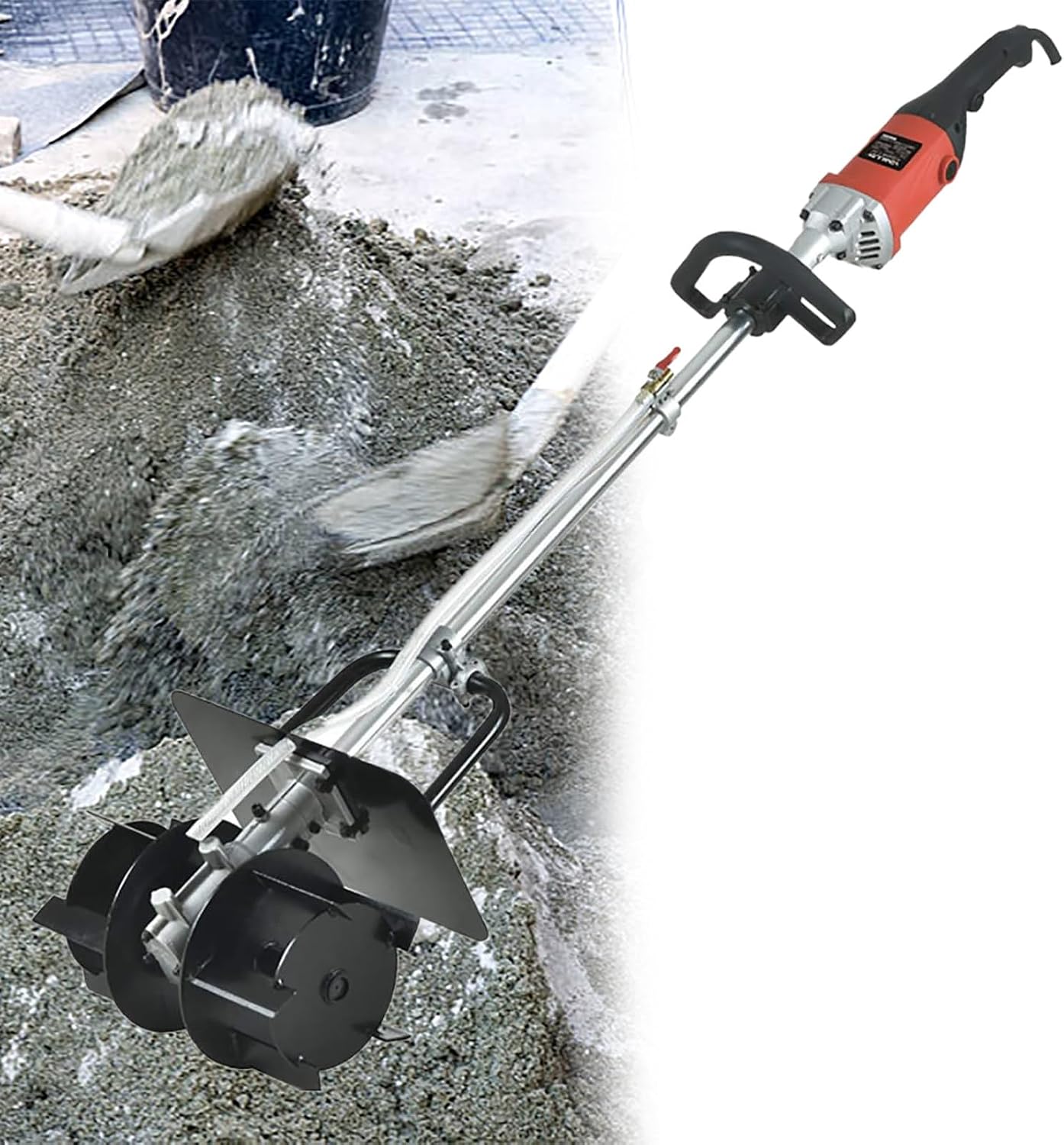 Concrete Cement Electric Mixer Machine,Handheld Electric Cement Mixer, with 6 Adjustable Speed,for Construction Industry