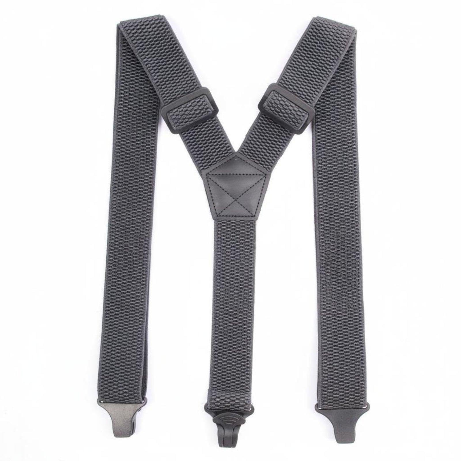 Elastic Suspenders with 3 Clips Full-Day Comfort Outdoor Hiking Suspenders for Hikers, Workers Dark Gray|Clothing Shoes & Accessories|Mens Accessories|Suspenders Braces-image-6