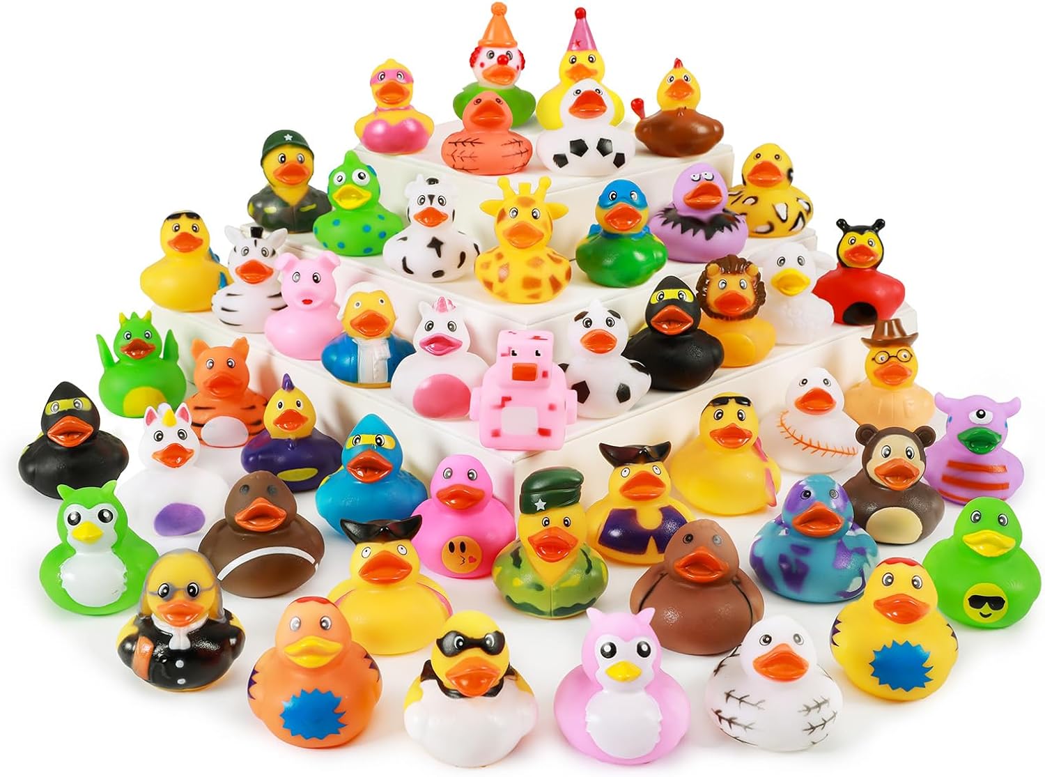 XY-WQ 50 Pack Rubber Duck for Jeeps Ducking, Baby Bath Toy Assortment