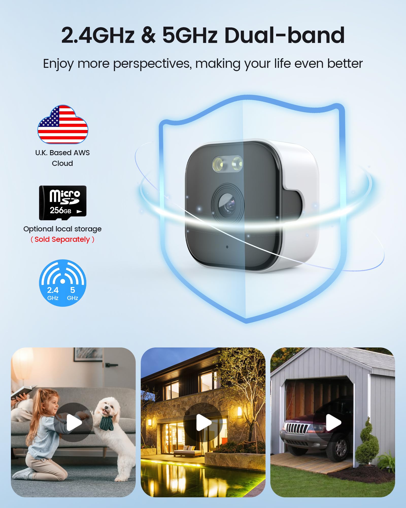 Aqash Window Camera 3MP 2K - Security Camera,Safeview Camera for Looking Outside，2.4GHz & 5GHz WiFi Window Security Camera,ChroMax AI Color Night Vision,24/7 Recording,Motion Detection(1 pack white) — view 6