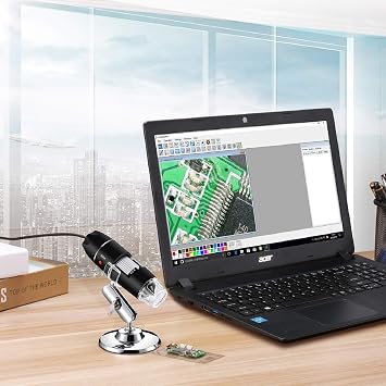 USB Microscope with Liftable Upgraded Metal Stand & Portable Carrying Case, Digital Microscope Endoscope Camera Compatible with Windows Mac Android Phones