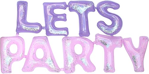 NPW Let's Party - Flotador de piscina con letras inflables para fiesta de piscina, decoraciones de fiesta en la piscina, letras flotantes grandes