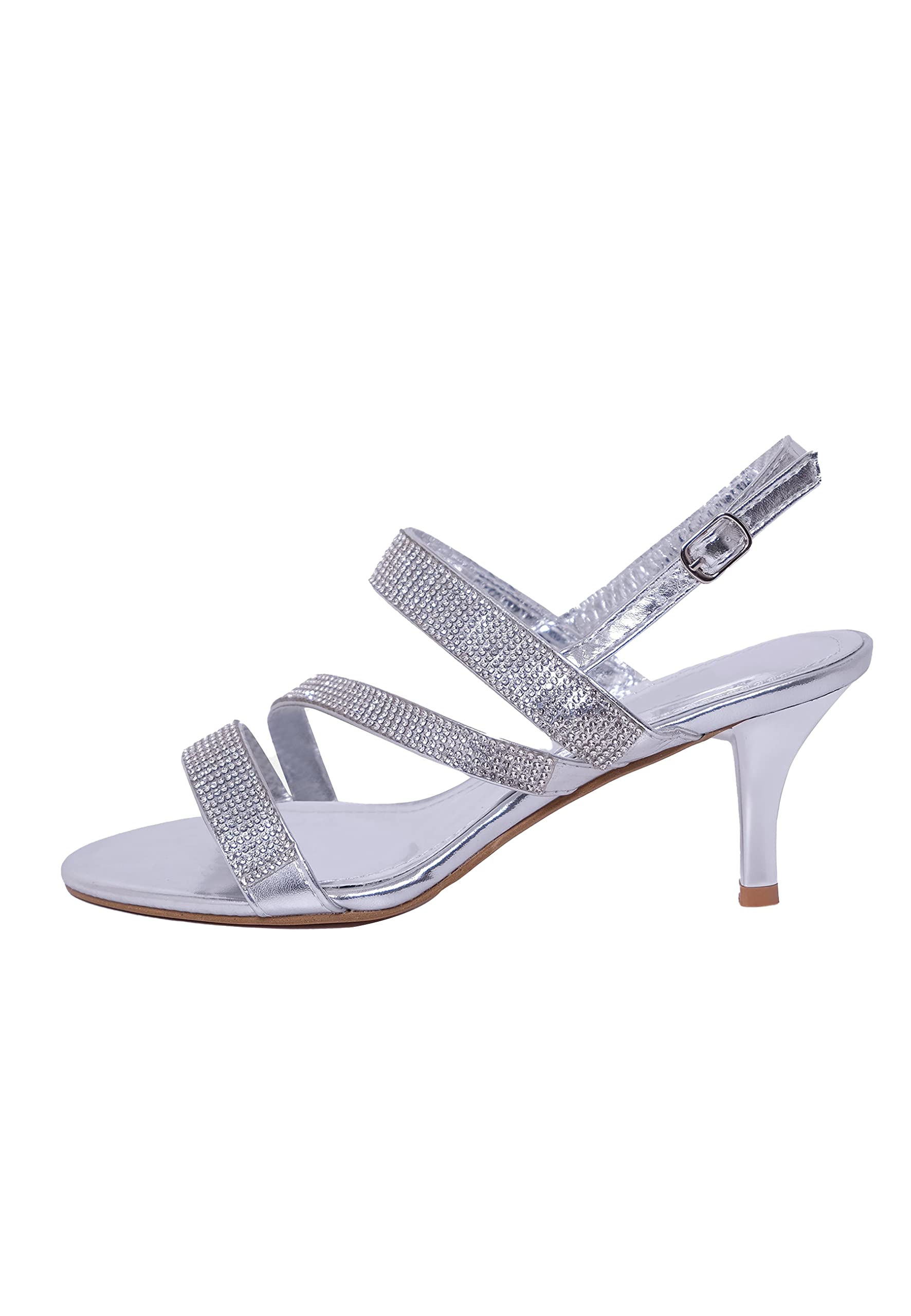 Fashion ThirstyWomens Diamante Mid Heel Ladies Comfort Bridal Wedding Shoes Prom Evening Party Occasion Heeled Strappy Dress Sandals