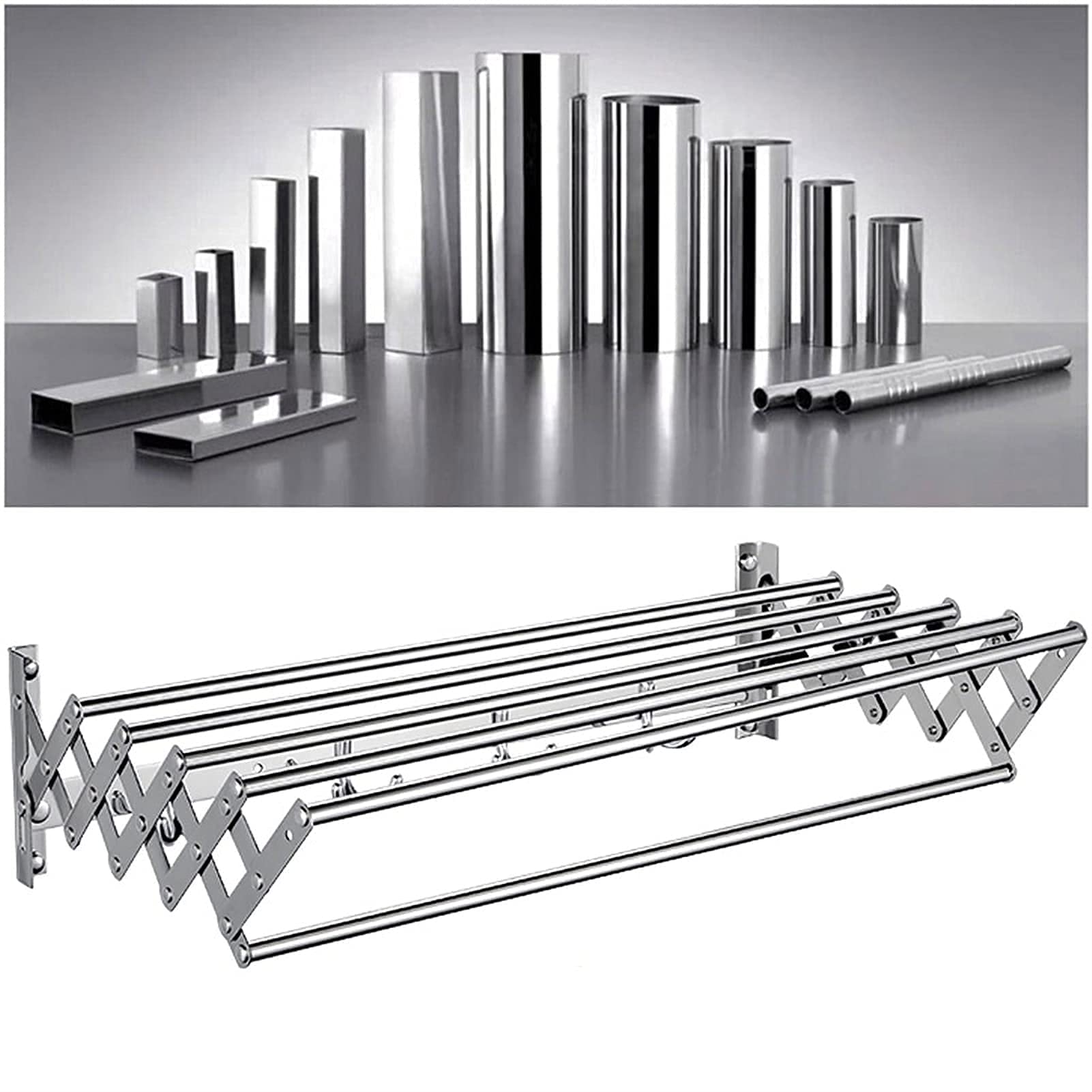 Este tendedero de Pared, tendedero Plegable, tendedero de Ropa Extensible y retráctil, tendedero de Ropa fácil de Instalar (50 cm) (60 cm) (50 cm)
