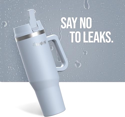 Miniatura 2 de Vaso de 40 onzas con asa y bolsa de transporte, botella de agua aislada las 24 horas con tapa con popote, funda de transporte de neopreno y correa