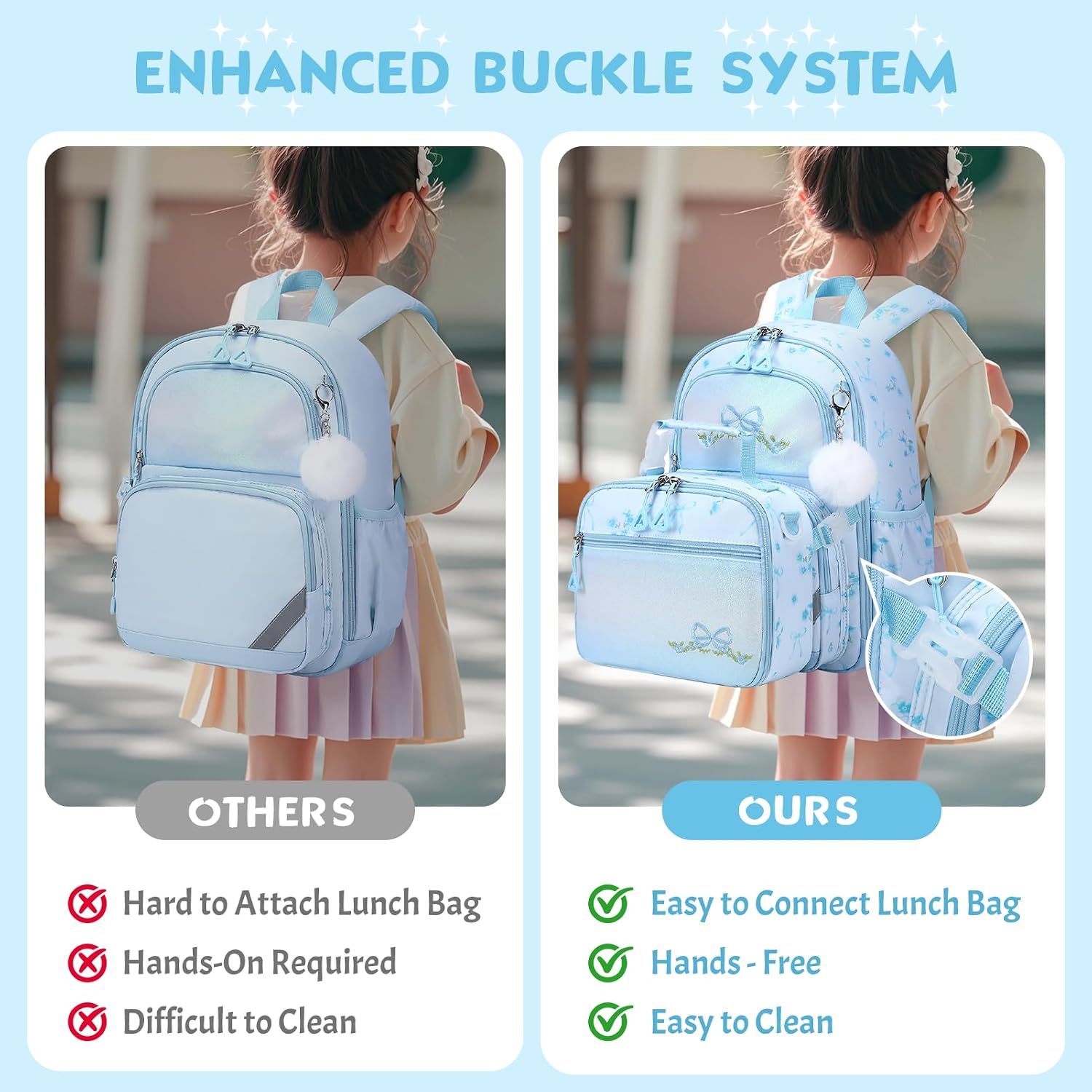 Kids Backpack for Girls - 3PCS Small Cute Toddler Backpack with Insulated Lunch Bag & Pencil Case for Kindergarten Preschool Elementary School - Girls Bookbag Ages 4-8