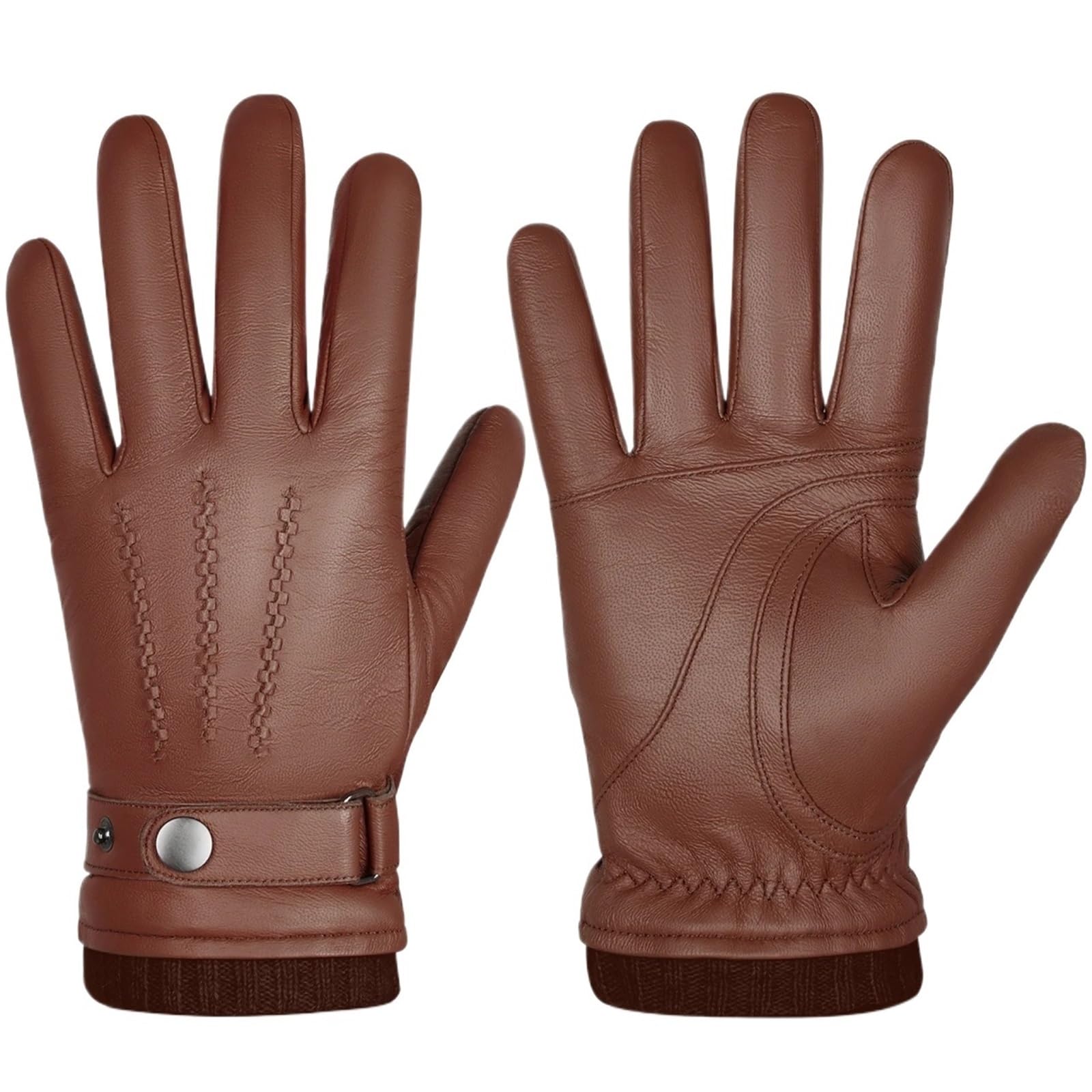 Guantes De Cuero Para Mujer Guantes de cuero for hombre y mujer, cálidos forrados, for correr, ciclismo, esquí conducir, for invierno Para Mujer