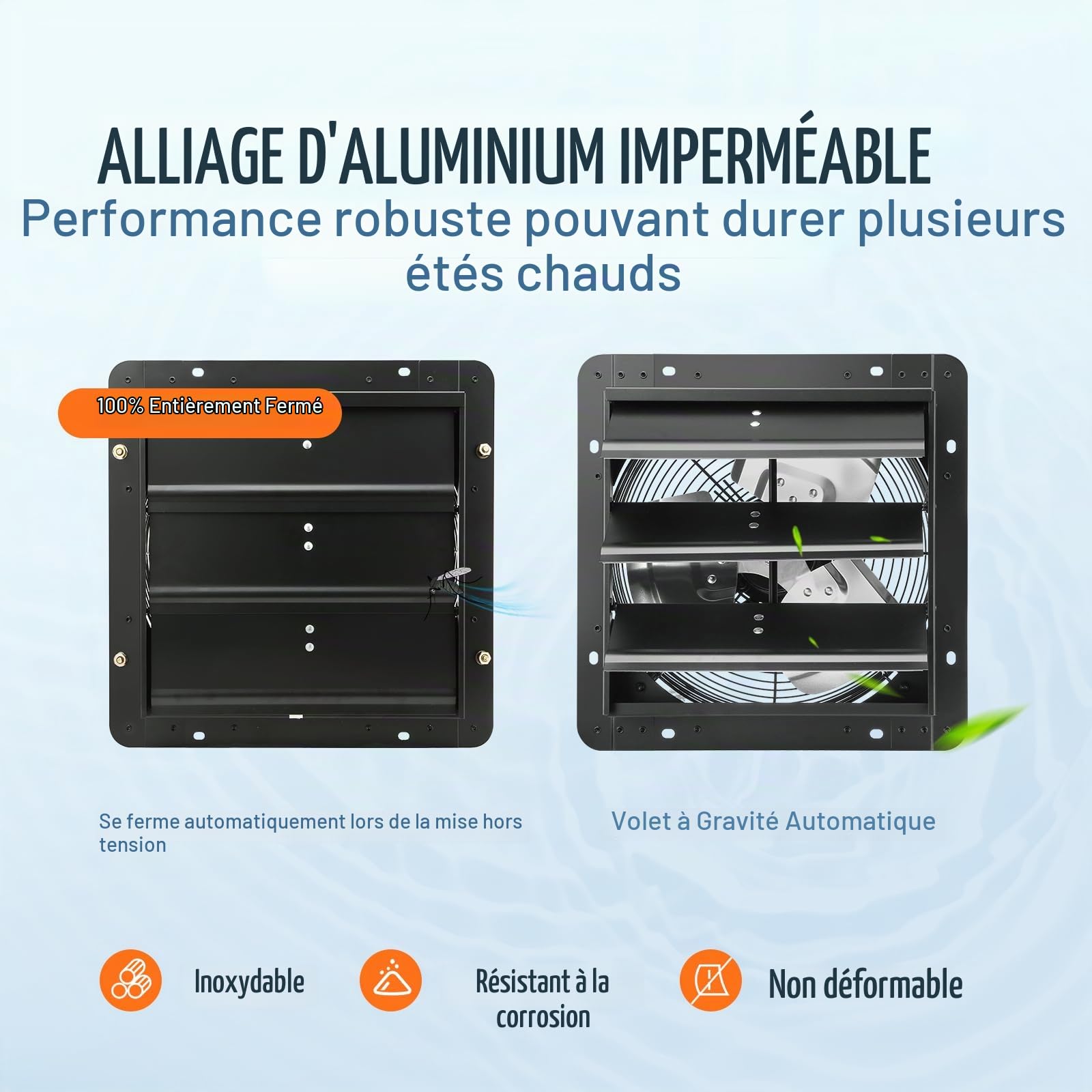 VEVOR Ventilateur d'extraction à volets, 30,5 cm avec contrôleur de température et d'humidité, extracteur d'air de grenier mural réglable à vitesse variable, 1500 m³/h, moteur EC, pour serre, garage