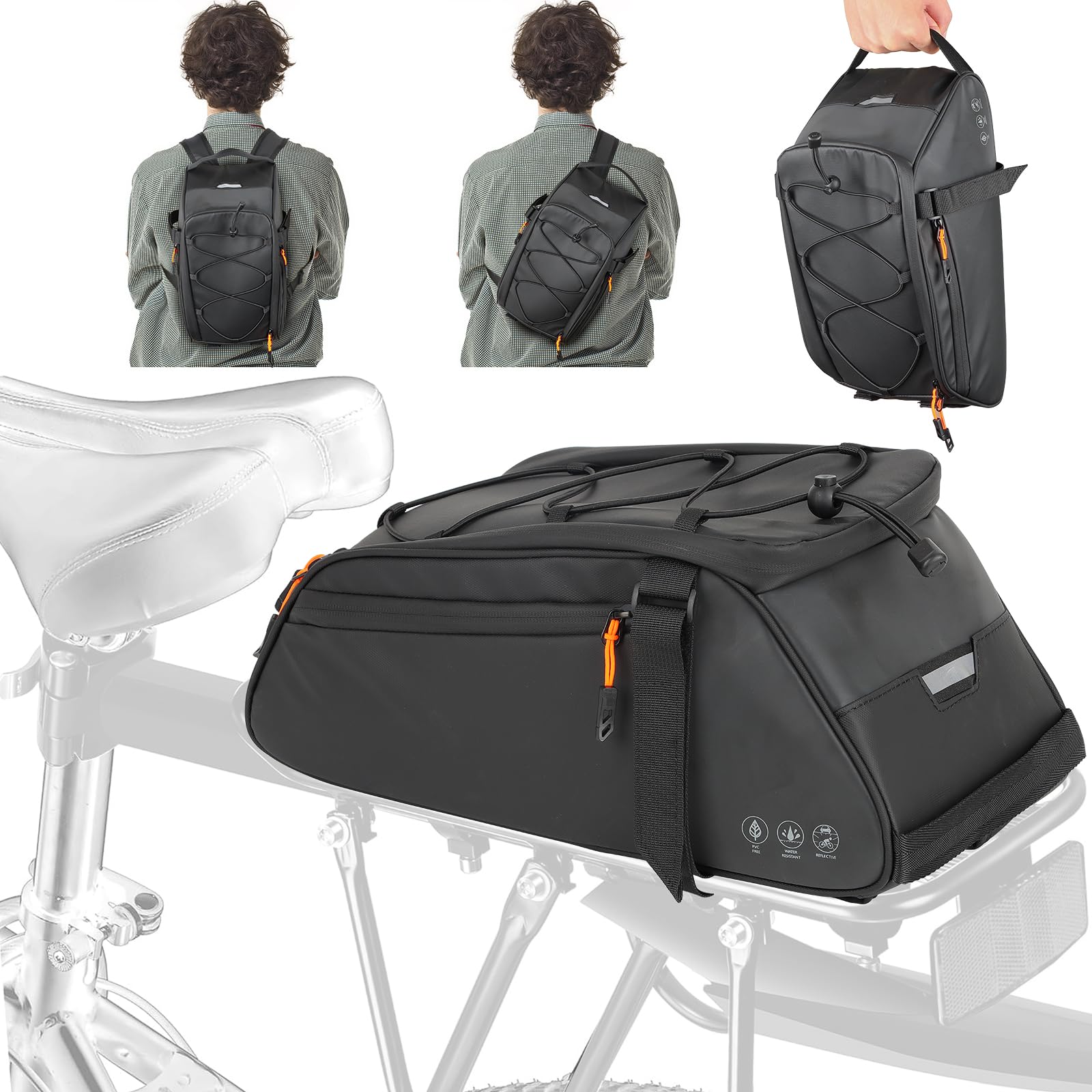 Borsa Bici Posteriore Cremagliera Multifunzionale Pacchetto Zaino Borsa da  Bicicletta MTB Borsa Portapacchi Bici con Zona Riflettente e Cintura di  Spalla per Mountain Bike Bicicletta Ciclismo 10L : Amazon.it: Sport e tempo