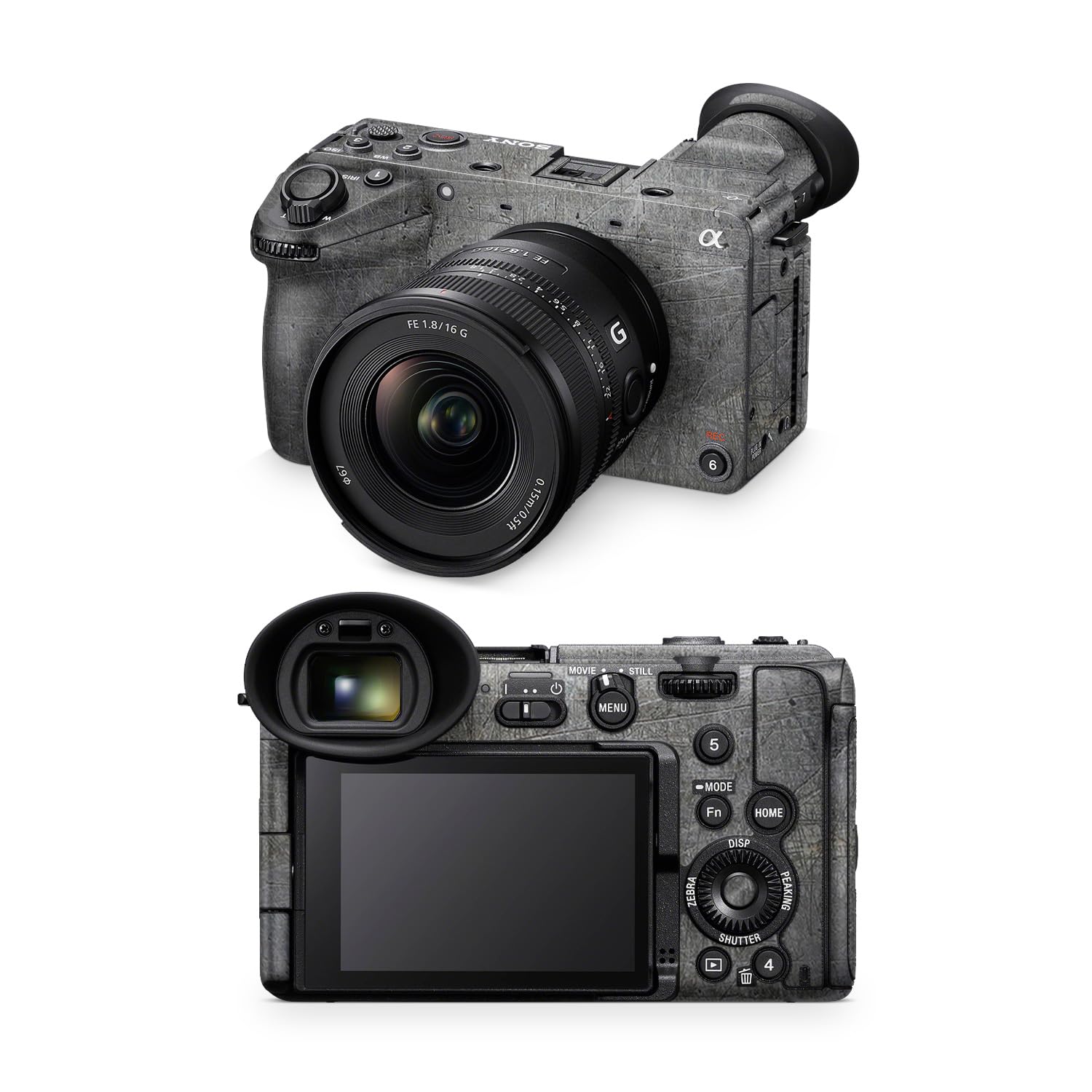 Camera Skin Compatible with Sony FX2 Digital Camera (2025) - Scratched Up - Premium 3M Vinyl Protective Wrap Decal Cover - Easy to Apply | Crafted in the USA by MightySkins