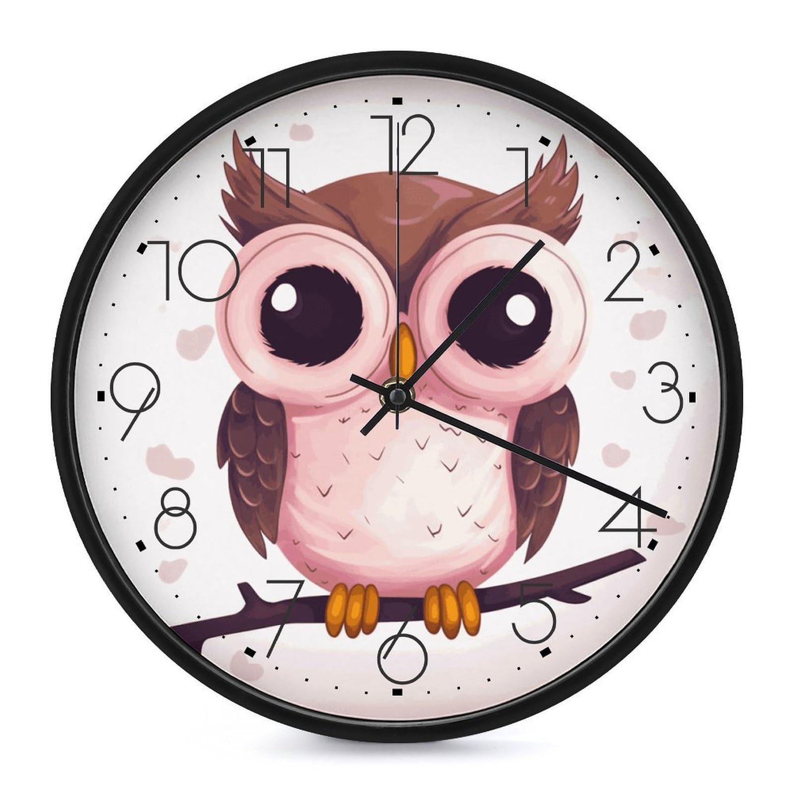 Horloge murale ronde hibou de 25,4 cm pour une deco moderne