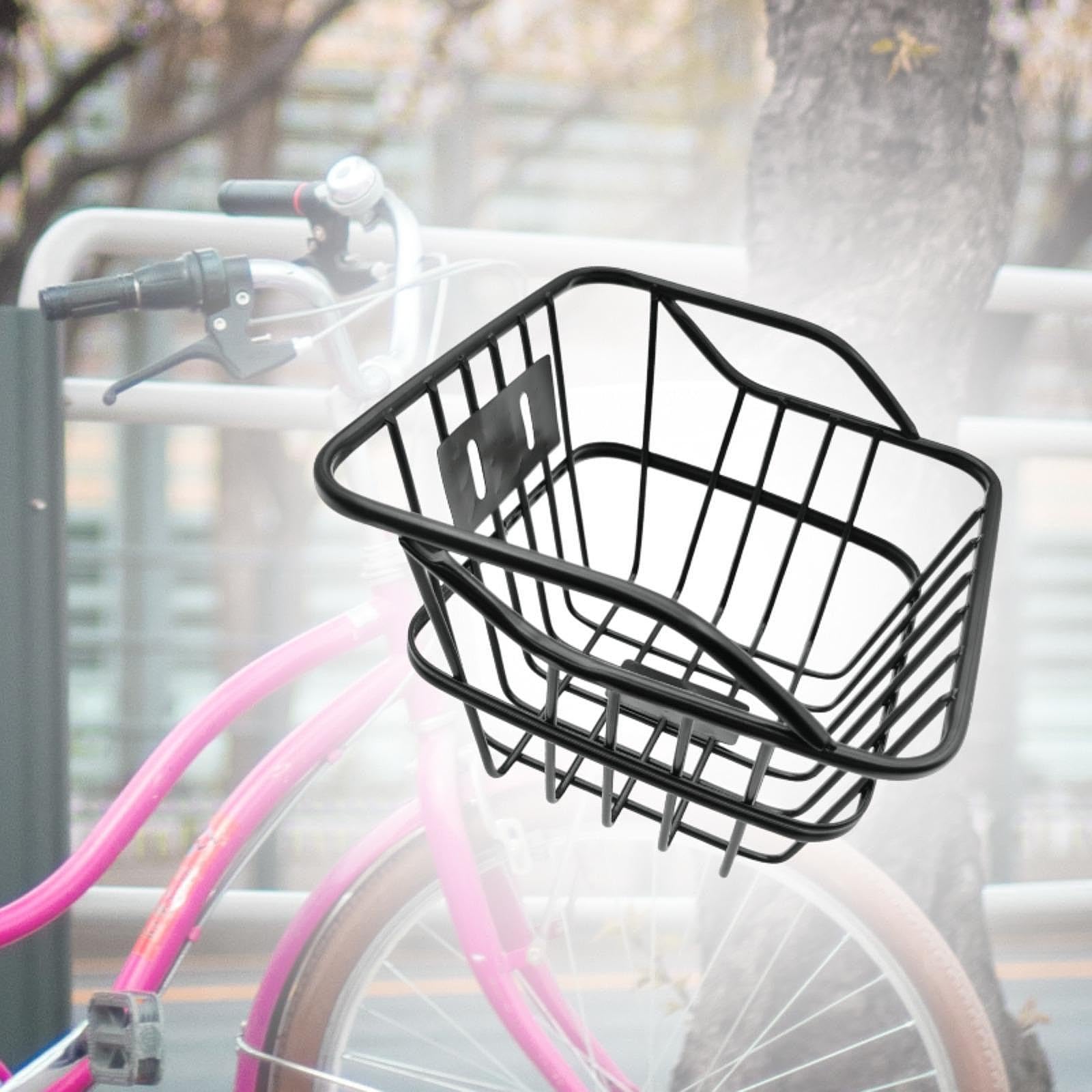 jojomis Kids Bike Basket Heavy Duty Aluminum Alloy Cargo Storage Front Basket for Children Bicycle Accessories 8.66x9.25x5.51 Inch