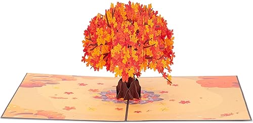 Miniatura 5 de Paper Love Tarjeta de Árbol de Otoño Tarjeta de Felicitación Desplegable 3D de Arce de Otoño para Acción de Gracias, Regalo de Anfitriona o Amigo