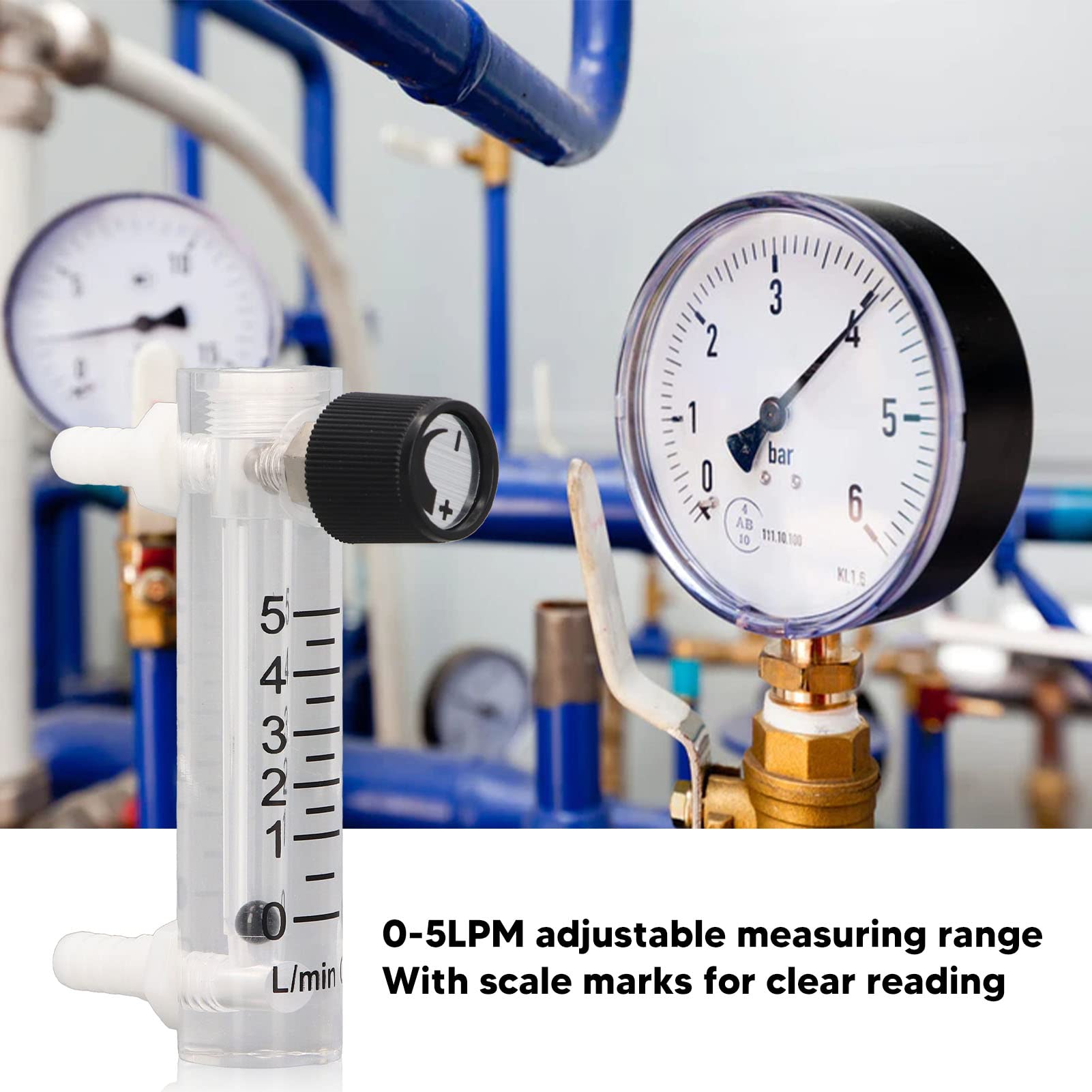 Débitmètre réglable Débitmètre de Type Panneau, Débitmètre D'air Réglable 0-5 LPM Débitmètre de Débitmètre réglable Débitmètre de Type Panneau, Débitmètre D'air Réglable 0-5 LPM Débitmètre de