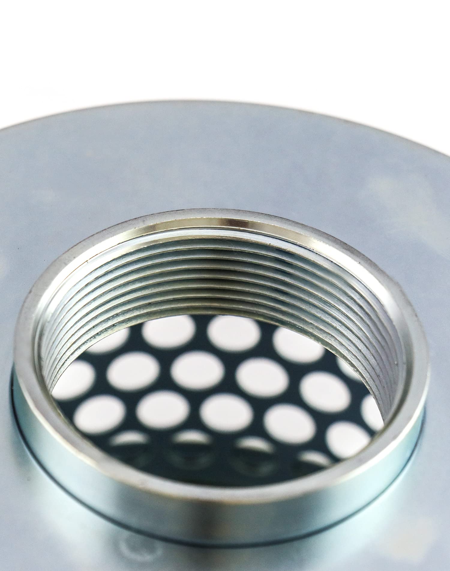 QWORK 2" Round Hole Suction Strainer Filter for Pumps, Steel Plated Thread Size 2 Inch, Reduces Solids Entering Pump — Amazon image 4