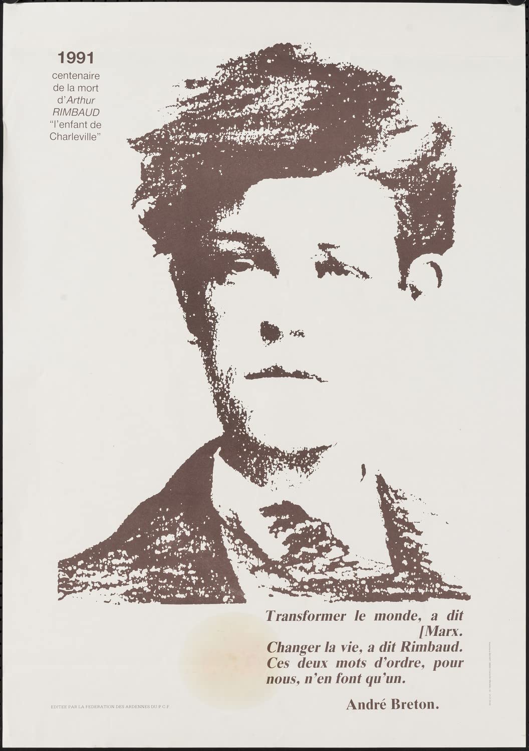 Rimbaud affiche poster 50x70 sur papier luxe 300g au grain d'exception