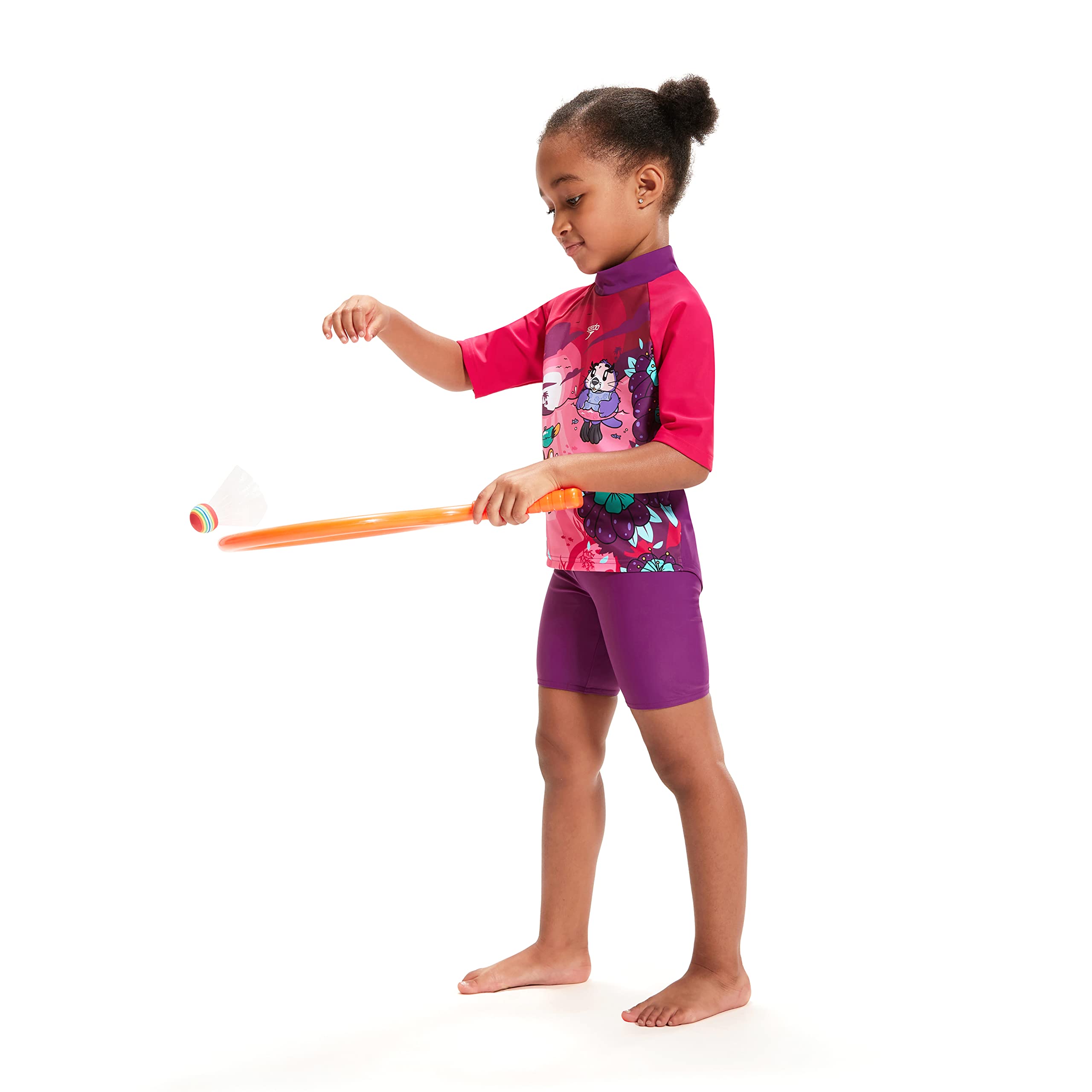 Speedo Mädchen Learn to Swim Sun Protection Top & Short Rash Guard Set