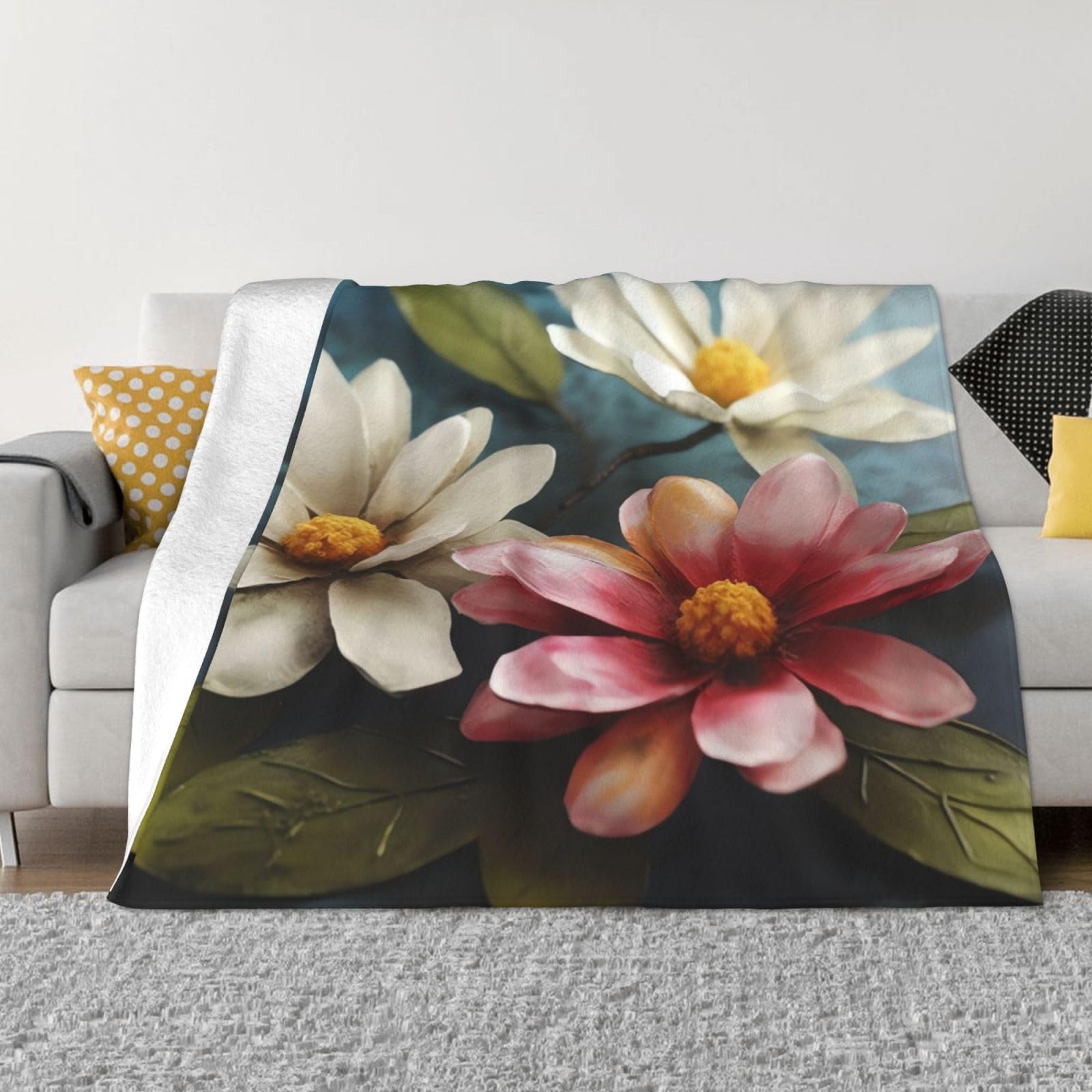 Couverture micro polaire anti-froid légère pour grand canapé
