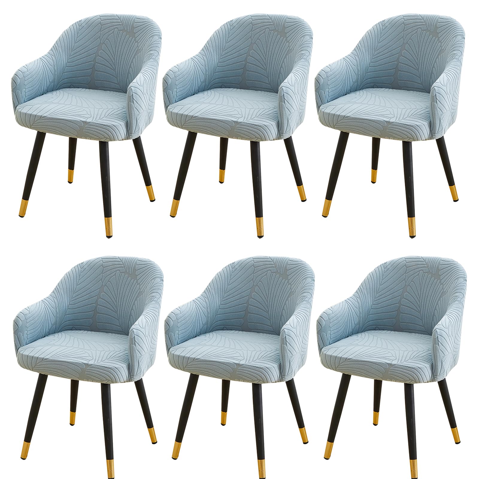 Housses de chaise dossier incurvé bleu ciel lot de 6 pour rénover vos chaises usées facilement