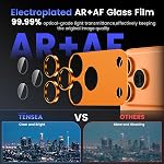 Tensea Compatible for iPhone 17 Pro Max Camera Lens Protector, Metal Aluminum Alloy Tempered Glass Cover Camera Screen Protector Accessories, Case Friendly
